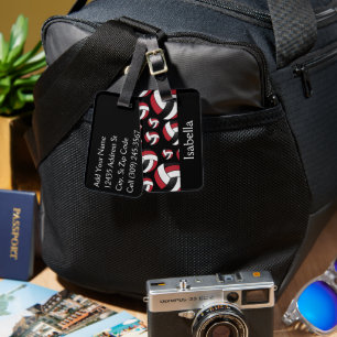 Dark Red Volleyball Sport Pattern  Luggage Tag