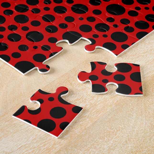 Dark Red w/Black Circles Jigsaw Puzzle (Side)