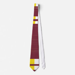 Dark red, white, orange Retro Striped Tie