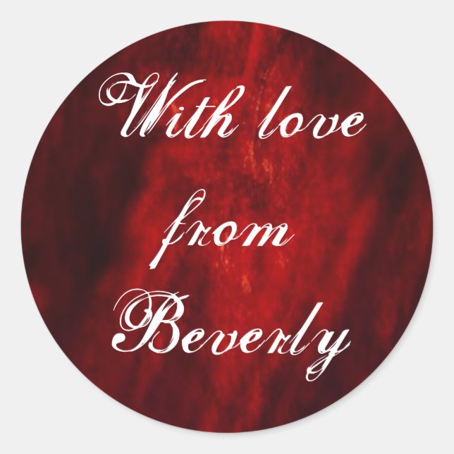 Dark red With Love... sticker (Front)