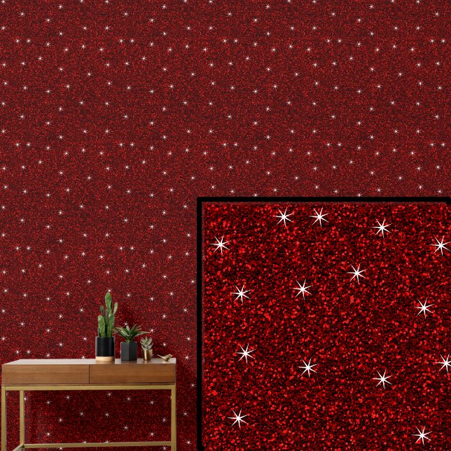 Dark Red with Sparkle Stars Wallpaper (Creator Uploaded)