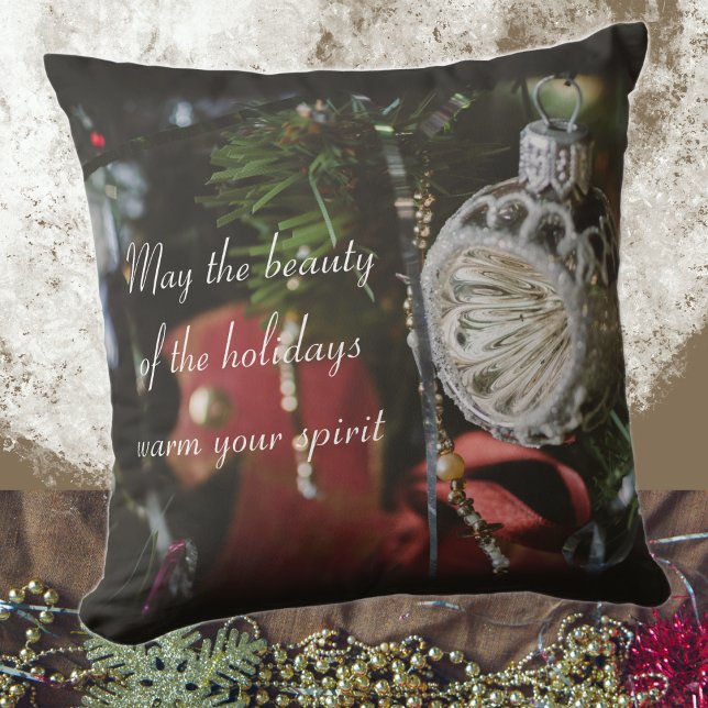 Dark retro Christmas tree  Cushion (Creator Uploaded)