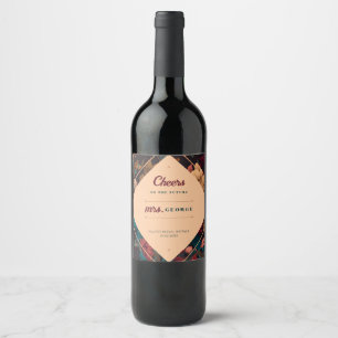 Dark Rich Floral Theme Bridal Shower Wine Label
