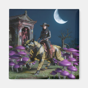 Dark Rider Black Cat Mushrooms Ghoul Magnet