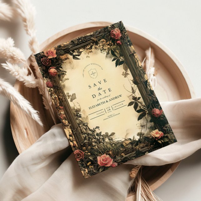 Dark Romance Art Nouveau Wedding Save The Date (Creator Uploaded)