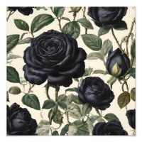 **"Dark Romance: Black Vintage Provincial Roses"**