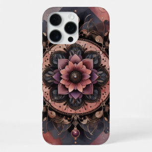Dark Romance Burgundy Art Deco Floral Summer  iPhone 16 Pro Max Case