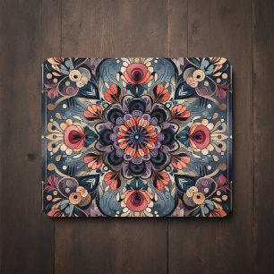 Dark Romance Burgundy Art Deco Floral Summer  Mouse Pad