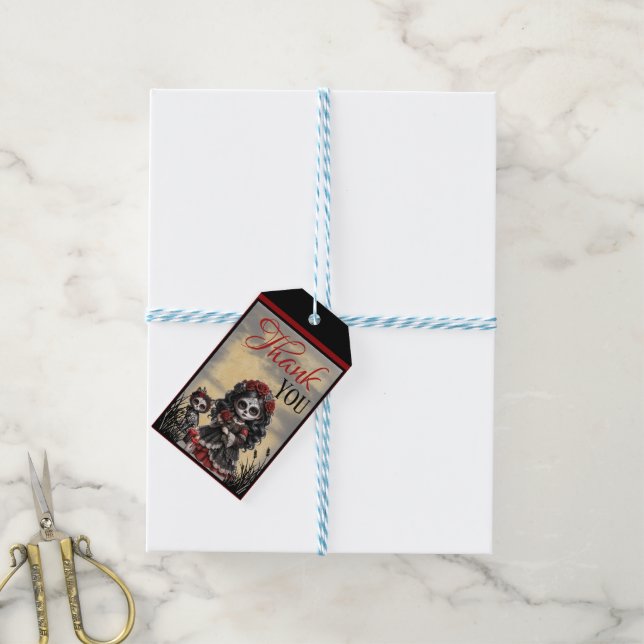 Dark Romance_ Crimson Rose Gift Tags (With Twine)