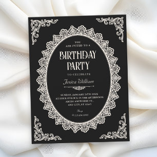 Dark Romance elegant birthday Invitation