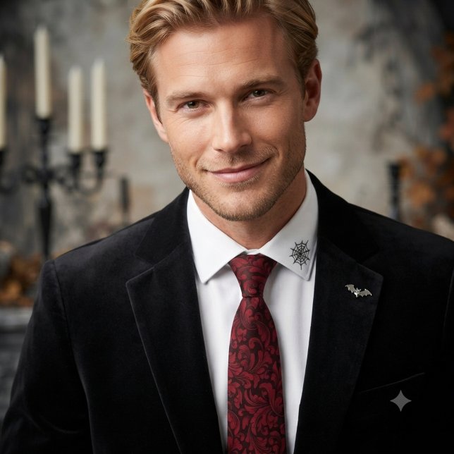 Dark romance gothic damask red  tie (Creator Uploaded)