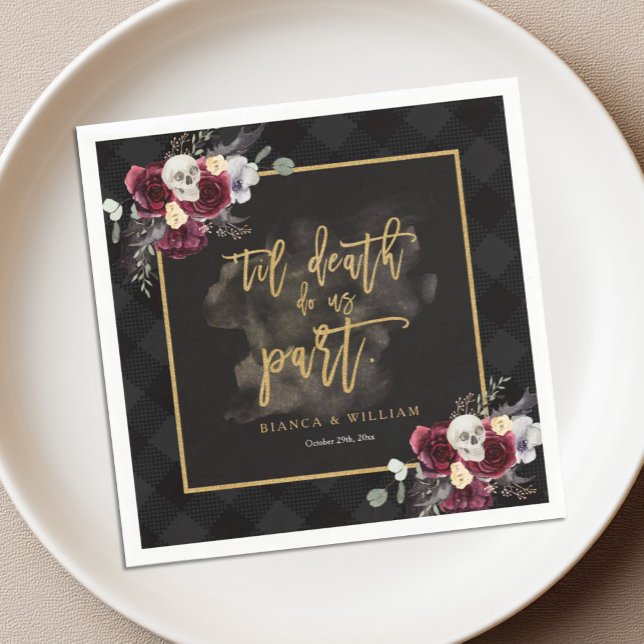 Dark Romance Gothic Engagement Party Napkin (Creator Uploaded)