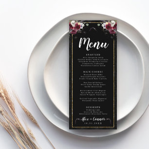 Dark Romance Gothic Wedding Menu