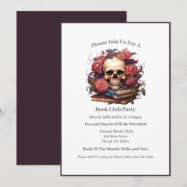 Dark Romance Lover, Book Club Invitation (Front/Back)
