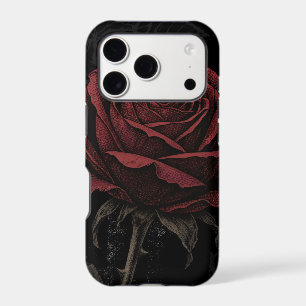 Dark Romance Red Roses on Black iPhone Case –