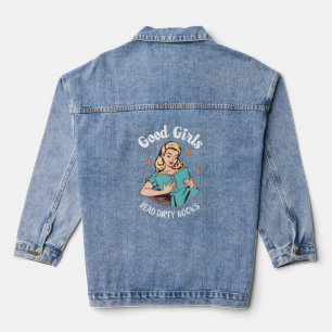 Dark Romance Romantasy Good Girls Read Dirty Books Denim Jacket