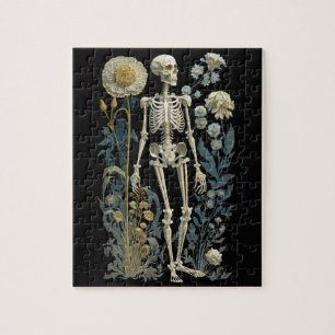 Dark Romance Skeleton   Vintage Halloween Spooky Jigsaw Puzzle