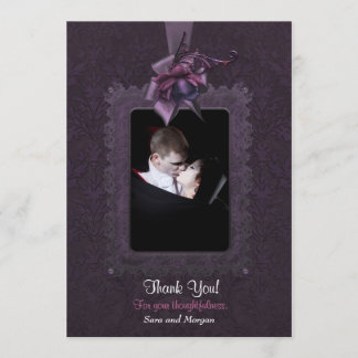 Dark Romance Wedding Thank You Card