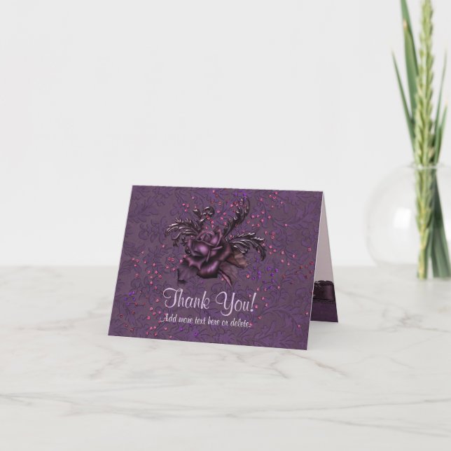 Dark Romance Wedding - Thank You Card (Front)