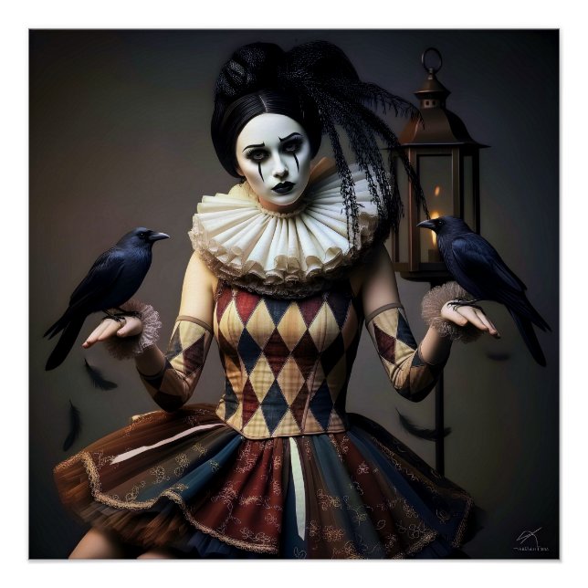  Dark Romantic Crow Motif Poster (Front)
