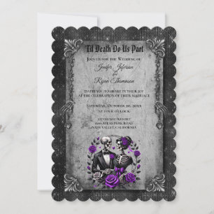 Dark Romantic Floral Gothic wedding invitation