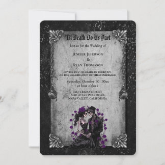 Dark Romantic Floral Gothic wedding invitation
