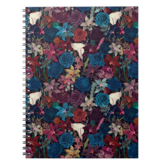 Dark Romantic Floral Pattern Notebook