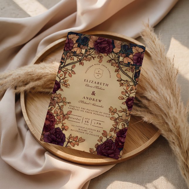 Dark Romantic Floral Wedding Invitation (Creator Uploaded)