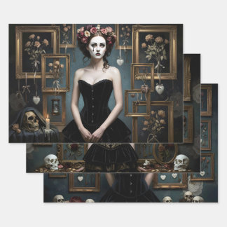Dark Romantic Gothic Design Wrapping Paper Sheet