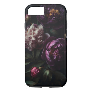 Dark Romantic Purple Peonies Flower Bouquet Case-Mate iPhone Case
