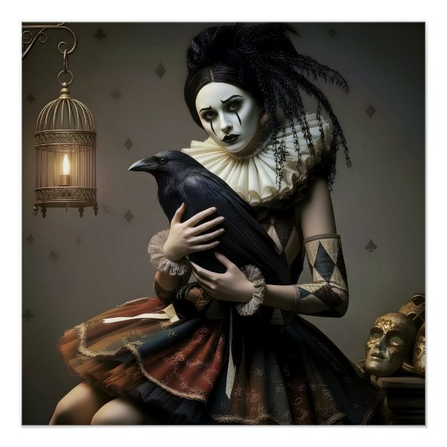 Dark Romantic Raven Motif Poster (Front)
