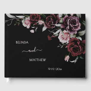 Dark Romantic Roses   Wedding Guest Book