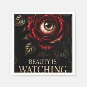 Dark Rose Eyes Gothic Halloween Horror Napkin