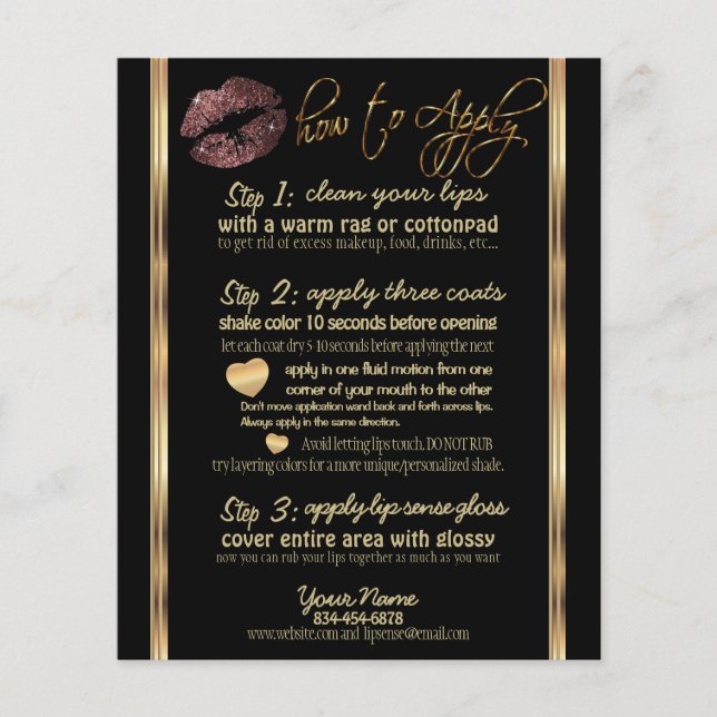 Dark Rose Glitter Lip Instructions 2 Flyer (Front)