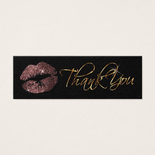Dark Rose Glitter Lips - Thank You (Front)