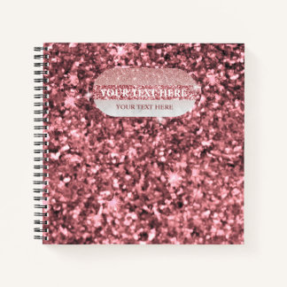 Dark Rose Gold glitter sparkles Notebook