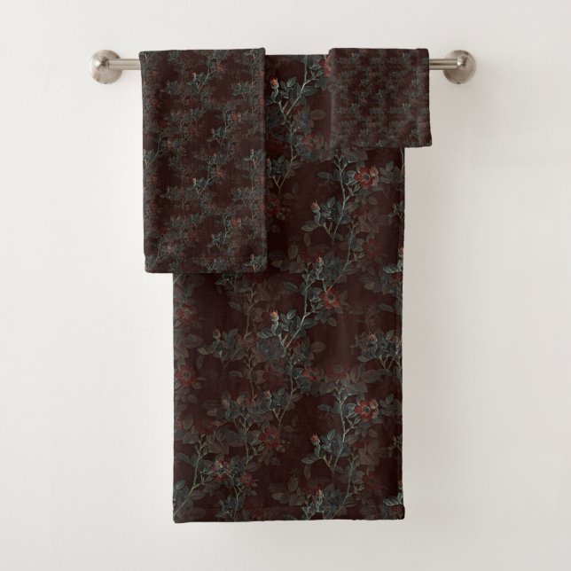 Dark Rose Gothic towel set (Insitu)