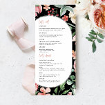 Dark Rose | Spring Florals Wedding Menu<br><div class="desc">Beautiful menu cards to compliment your table settings at your wedding or next dinner party. A wedding with a blossoming vibe is all you need for a lovely and bright day! Sweet blush paired with pretty pastels and poppy red on a dark moody background create a wondrous balance of warm...</div>
