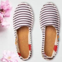 Dark Rose White Stripes Fashion Chic Cool Slip On