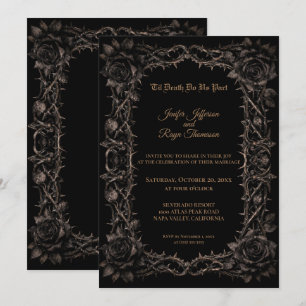 Dark roses Gothic wedding Invitation