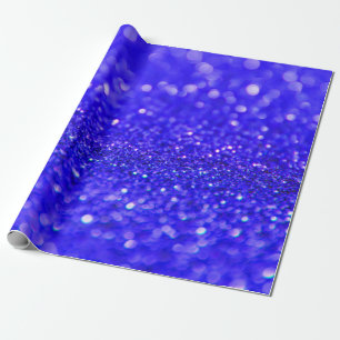 Dark Royal Blue Glitter Design   Wrapping Paper