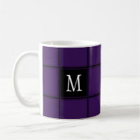 Dark Royal Purple Custom Single Initial Striped