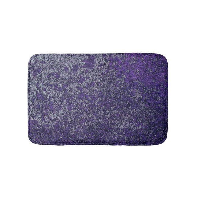 Dark Royal Purple Rusted Metal Texture Abstract Bath Mat (Front)