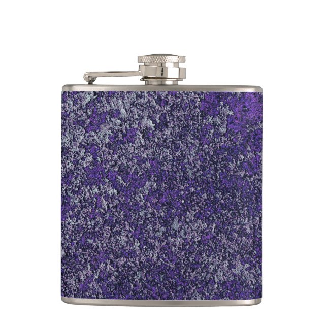 Dark Royal Purple Rusted Metal Texture Abstract Hip Flask (Front)
