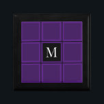 Dark Royal Purple Striped Custom Single Initial Gift Box<br><div class="desc">This simple and modern gift box is perfect for customising with a single initial.</div>