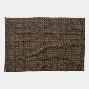 Dark Rustic Burlap with Golden Glow Tea Towel