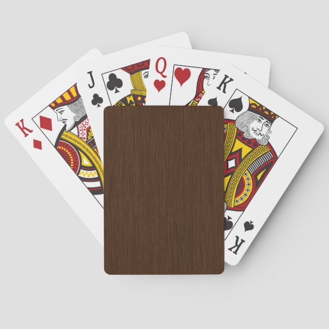 Dark Rustic Grainy Wood Background Playing Cards (Back)
