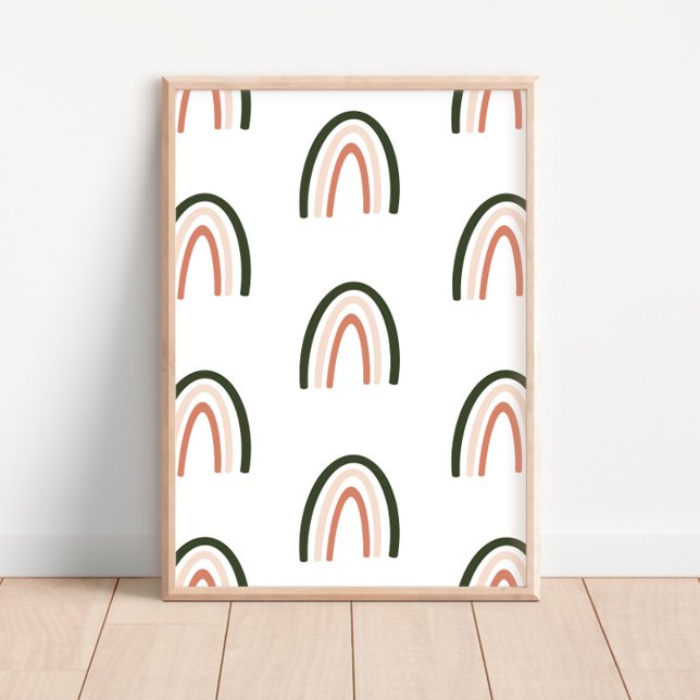Dark Sage Boho Rainbows Nursery Decor Poster (Creator Uploaded)