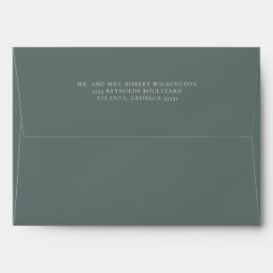 Dark Sage Green 5x7 Return Address Envelope