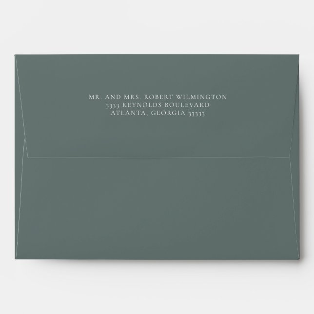 Dark Sage Green 5x7 Return Address  Envelope (Back (Top Flap))